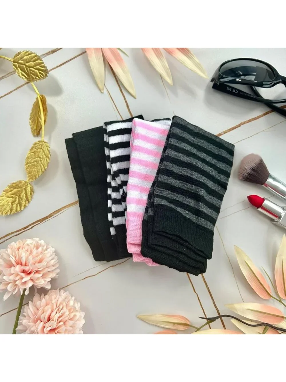 Women's Black Arm Warmers Fingerless Gloves Y2K Gothic Cosplay